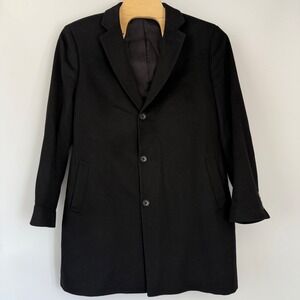 Nordstom Wool and Cashmere Blend Men's Classic‎ Overcoat Black Size 48L